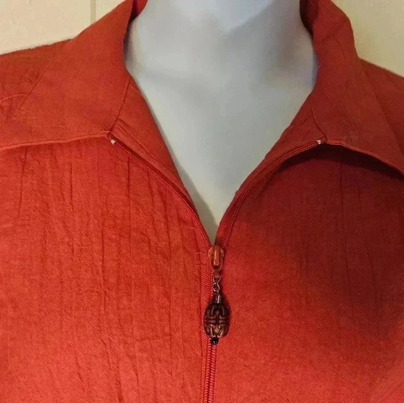 CST Red Blouse With Ceramic Zipper Pulls Plus Size 1X. - Picture 2 of 7